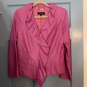 Escada hot pink leather jacket